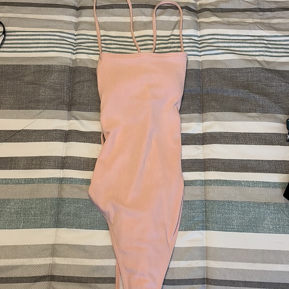 Light pink one piece bathing suit
